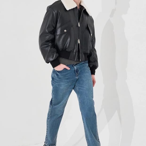 시스템옴므 23fw 파리컬렉션 덤블 퍼 칼라 레더 패딩 점퍼