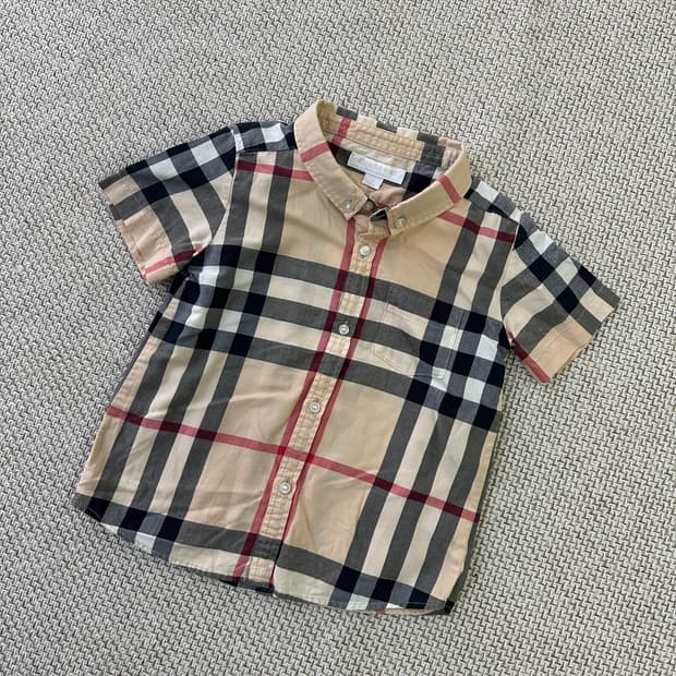 3Y 버버리 키즈 체크패턴 반팔 셔츠 0420D