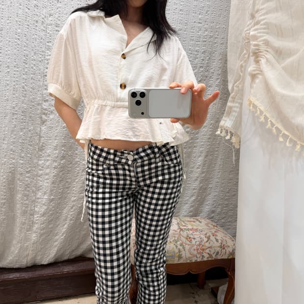 White crop blouse