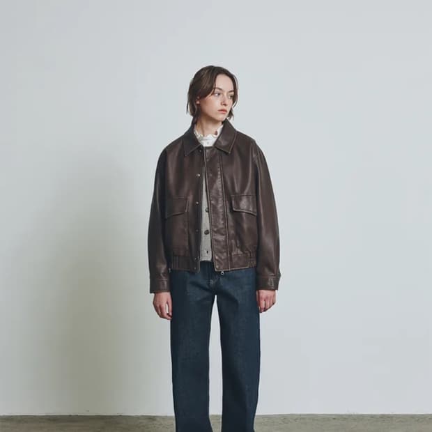유니폼브릿지 leather a-2 jacket(womens) brown