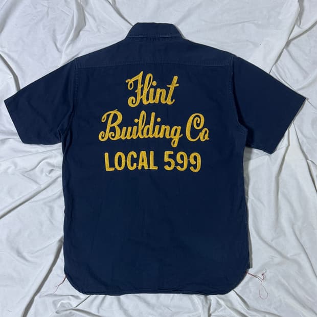 Headlight 체인스티치 자수 hbt 워크셔츠 토요엔터프라이즈