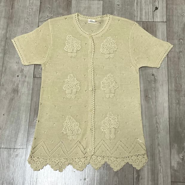 빈티지 진주 펀칭 가디건