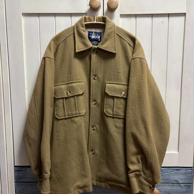 올드 스투시 울 셔츠 s