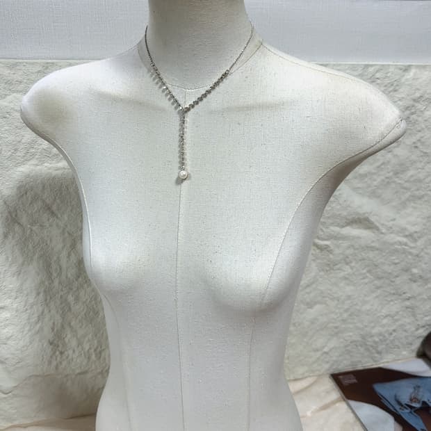 빈티지 넥타이 오리엔탈 진주 목걸이