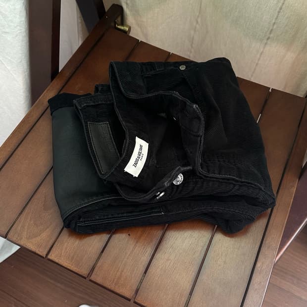 쟈딕앤볼테르 블랙 코듀로이 가죽패치 팬츠 xs