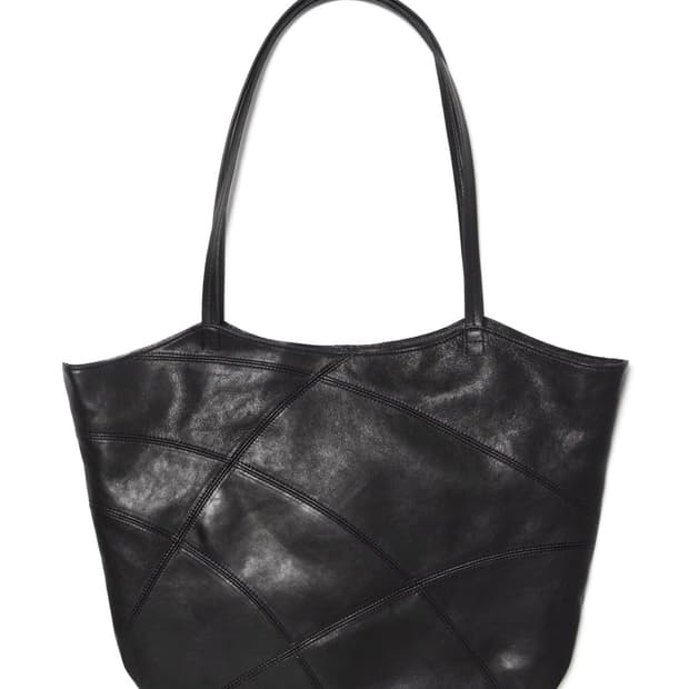 해칭룸 레더 웹 토트 백