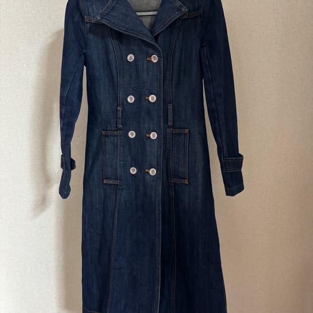 질스튜어트 JILLSTUART 데님 더블 롱코트 S