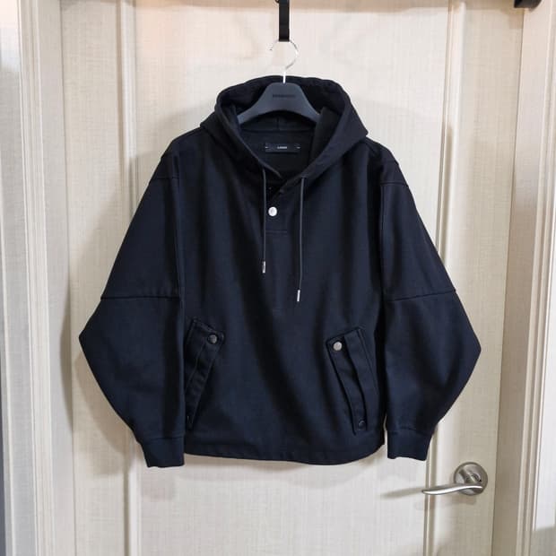 일꼬르소 포켓 후드티 세미오버 블랙 M