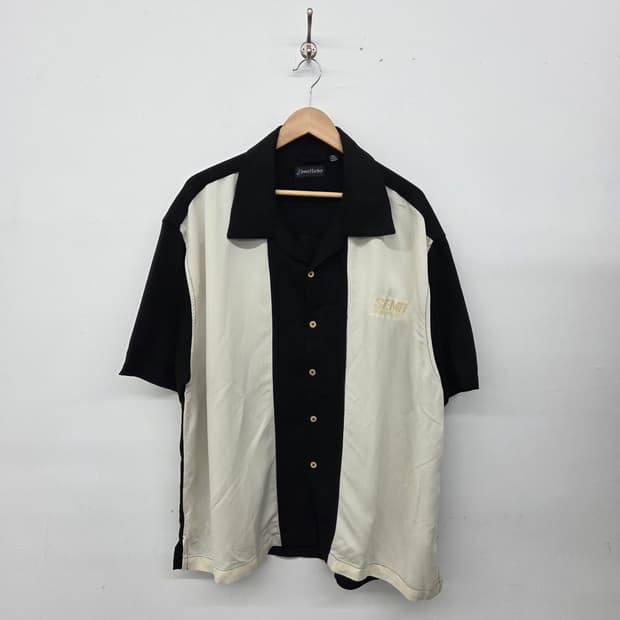 Inner Harbor 빈티지 블랙/아이보리 반팔 셔츠 3XL