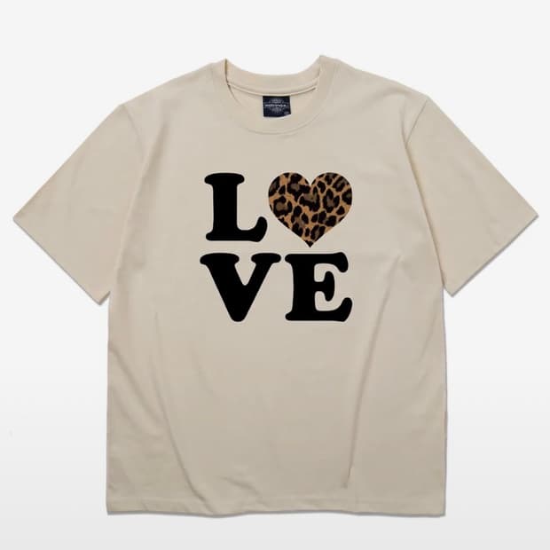 카트리나케이 러브 브라운 레오파드 반팔 티셔츠 버터