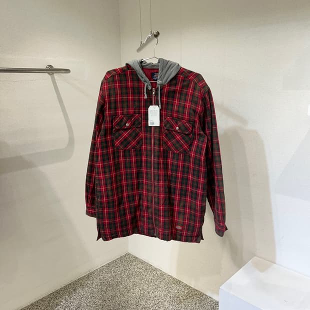 디키즈 체크 셔츠 후드 자켓