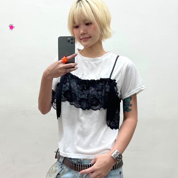 Lace Bra Top T-shirt