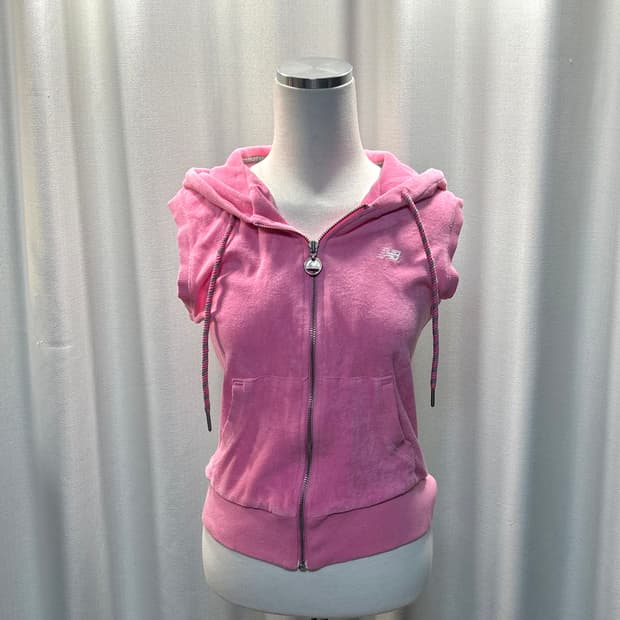 뉴발란스 펑크st 핑크 민소매 후드집업