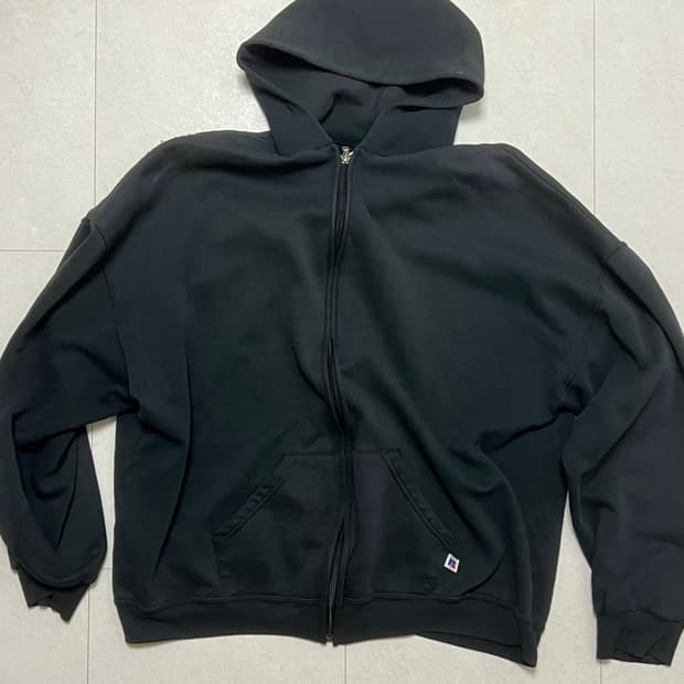 빈티지 러셀 후드집업 블랙 xxl