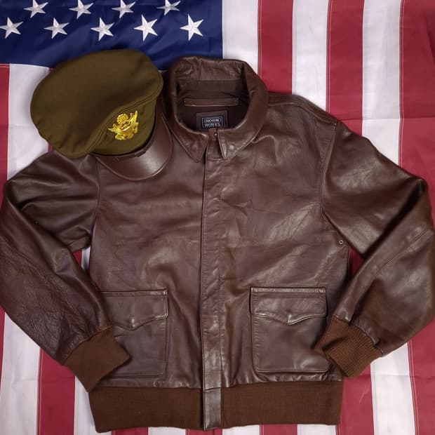 새제품급 오리지날 일본 HORN WORKS 미공군A-2 리얼레더 항공자켓