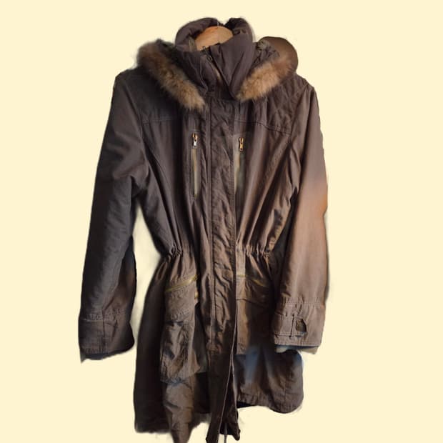 66 77 가능) 털 탈부착 가능 빈티지 모리걸 카키 다크초코 야상