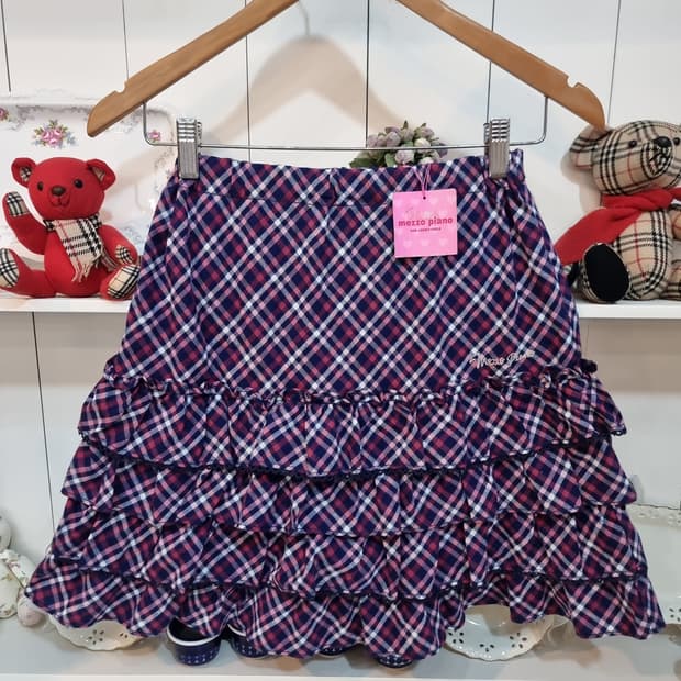체크 프릴 스커트