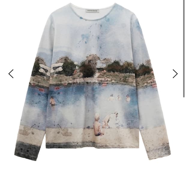 Donau Watercolor Long Sleeve Top / Blue