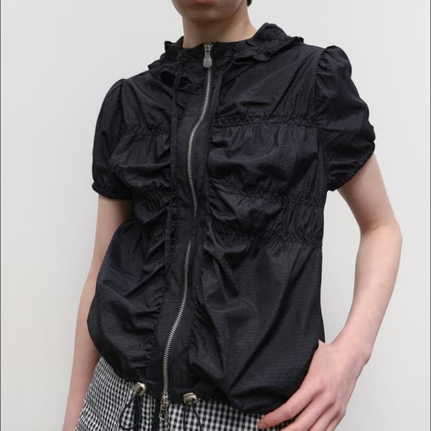 타입서비스 ruffled shirring windbreaker 블랙