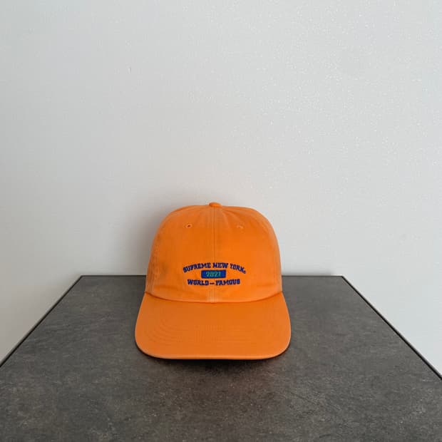 (OS) 슈프림 볼캡 모자 뉴욕 워시드 오렌지