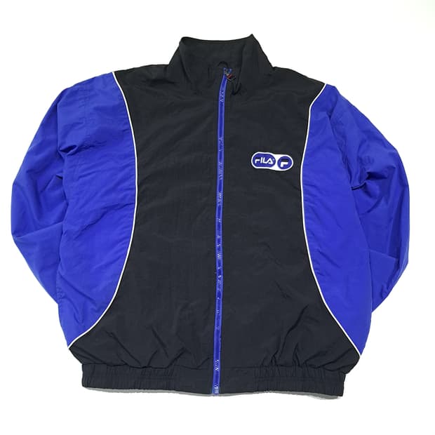 CK127 L 휠라 90s 마카오판 올드스쿨 블랙블루 자켓