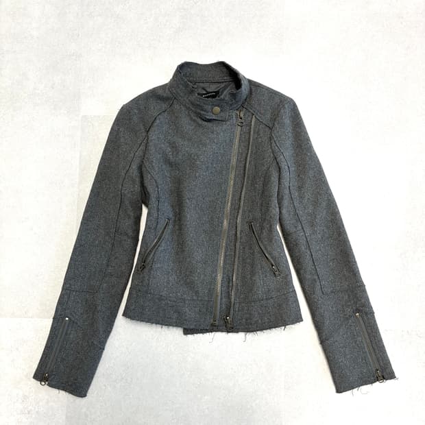 넥버튼 사이드 지퍼 자켓