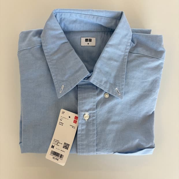 유니클로 옥스포드 셔츠 블루 M (일본 구매 / 새상품)