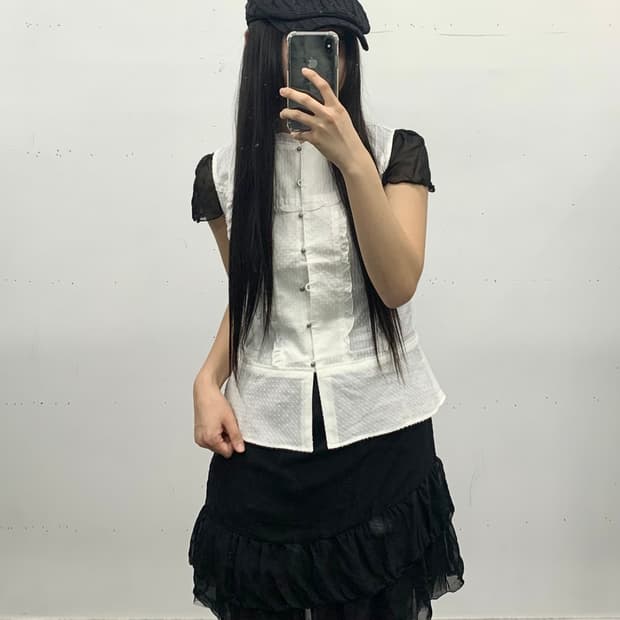재패니즈 블랙 프릴 원피스