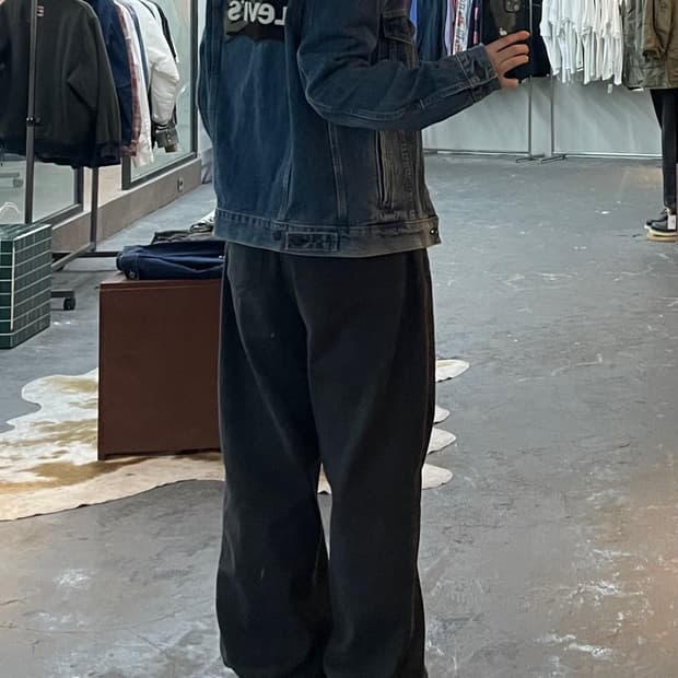 리바이스 카모플라주 베트윙 로고 데님 트러커 자켓 H2140