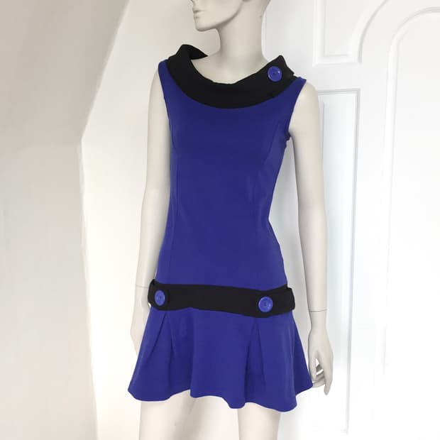 Japan Vivid Blue Oversized Button Dress