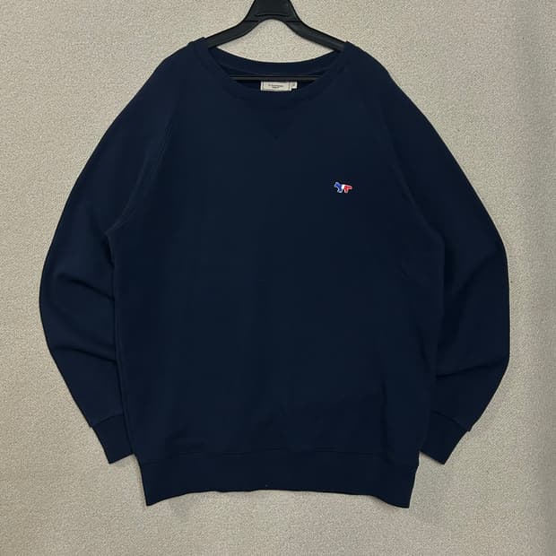 (XL) 메종키츠네 트리컬러 폭스 네이비 맨투맨