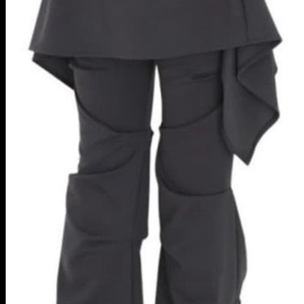 오호스 핀턱 랩스커트 팬츠 차콜