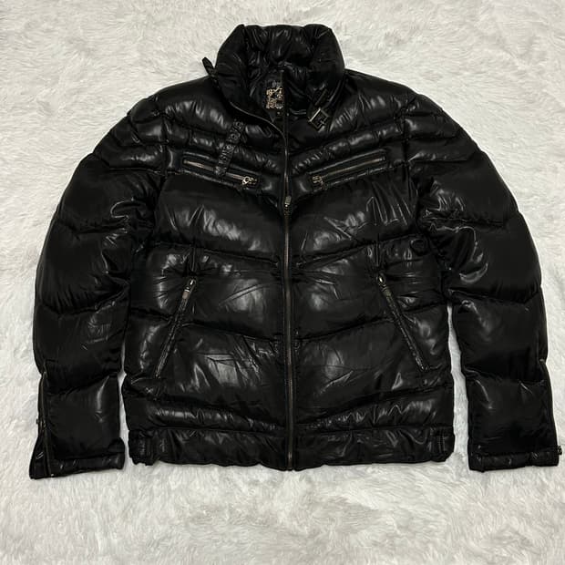 y2k buckle detailed glossy short padding