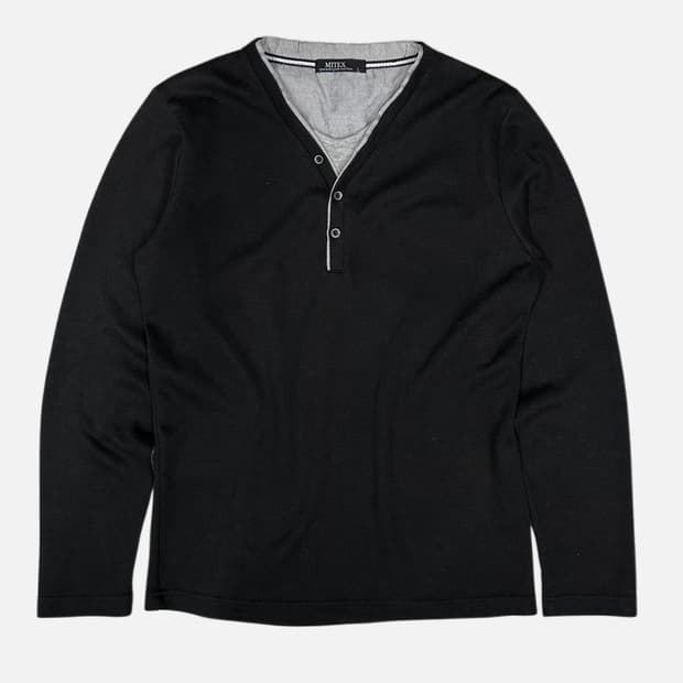 MITEX layered button neck t-shirt