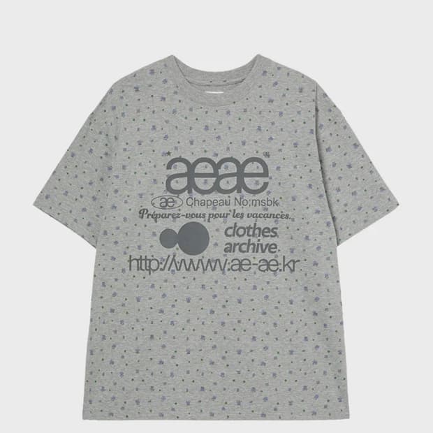 WEB LOGO FLOWER T-SHIRTS [MELANGE GREY]