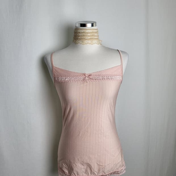 빈티지 더스티 핑크 슬립 캐미솔