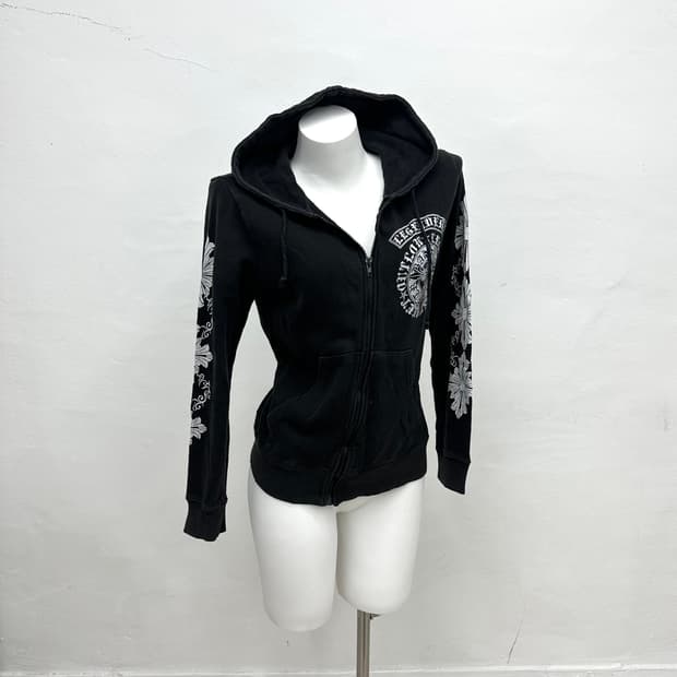 Cross printing hood zip-up