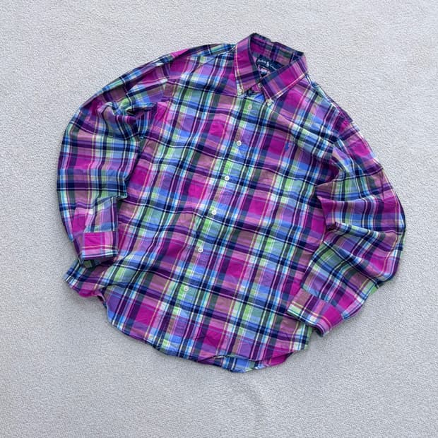 L 폴로랄프로렌 마드라스 체크 셔츠 0414E