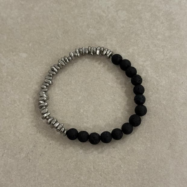 헤마타이트 화산석 하프 팔찌