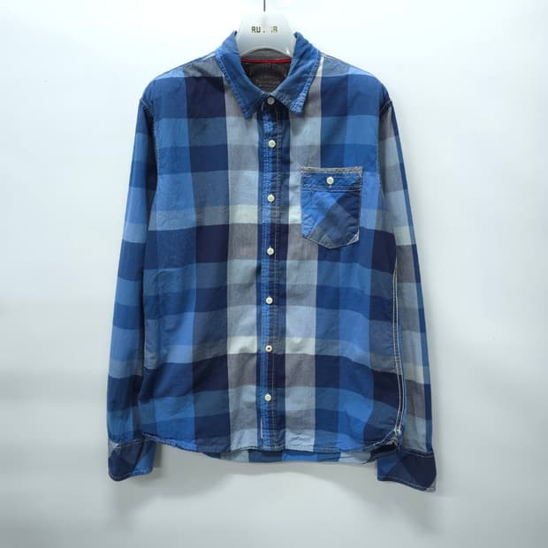 힐피거데님 면100 블루 체크셔츠 ( 남성 95 )