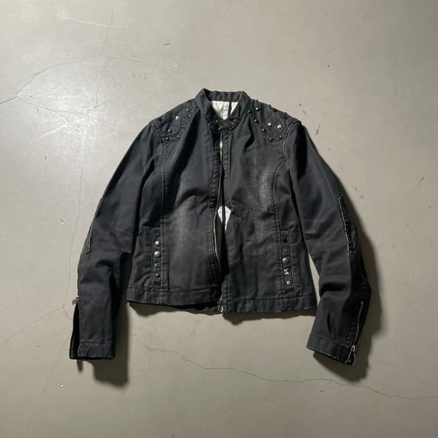 BUONA GIORNATA Studded Black Denim Jacke