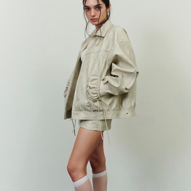 페인오어플레져 레더자켓 베이지 CIELO LEATHER JACKET