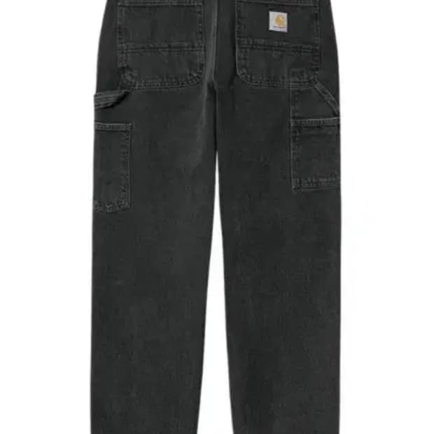 칼하트 WIP 스미스 데님 싱글 니 팬츠 블랙 스톤 워시드 바지