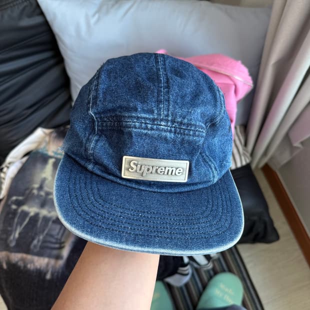 슈프림 데님 메탈 캠프캡