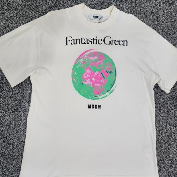 MSGM Fantastic Green 프린팅 반팔티 L