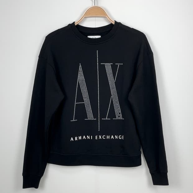 아르마니 익스체인지(A|X) 아이콘 스터드 로고 맨투맨