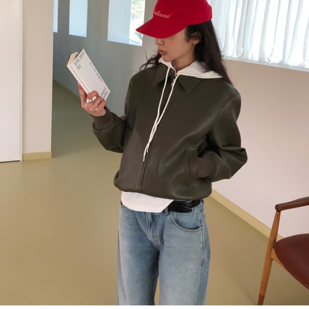 메이비베이비 레더자켓 (정가:139,000)