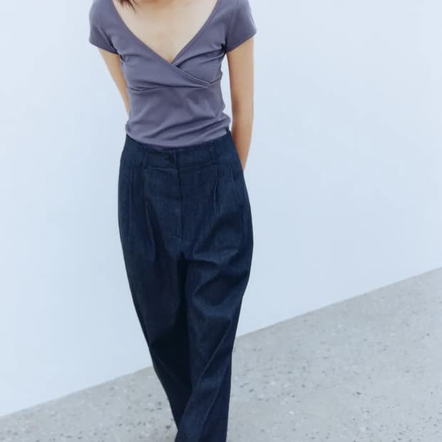 Wide Two-Tuck Pants Indigo S사이즈