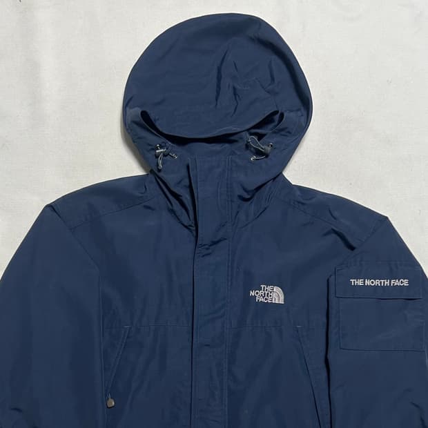 100 노스페이스 암포켓 네이비 후드 바람막이