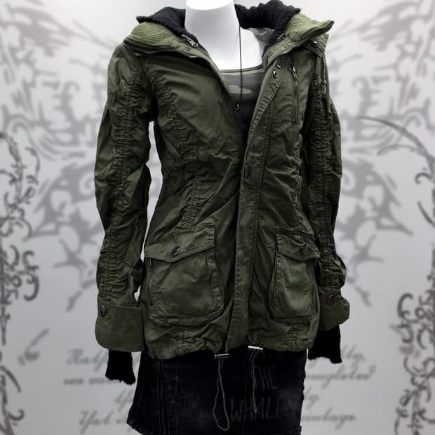 00's Shirring Utility Hood Jacket